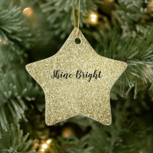 Ornement En Céramique Parties scintillant Jaune Gold Glitz