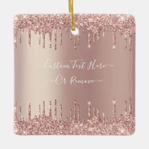 Ornement En Céramique Parties scintillant rose Gold Blush Éclats Texte p