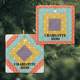 Ornement En Céramique Patchwork personnalisé
