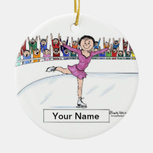 Ornement En Céramique Patineuse sur glace - Femme