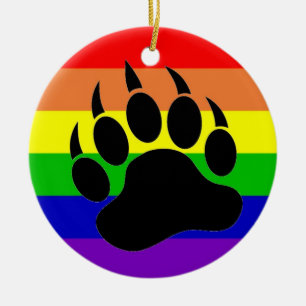 Ornement En Céramique Patte d'ours de gay pride