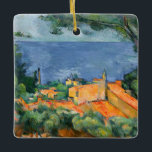 Ornement En Céramique Paul Cezanne - Estaque aux toits rouges<br><div class="desc">Estaque aux toits rouges / L'Estaque aux toits rouges - Paul Cezanne,  Huile sur toile,  1883-1885</div>