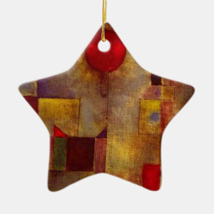 Ornement En Céramique Paul Klee Red Balloon Abstrait Coloré Art 