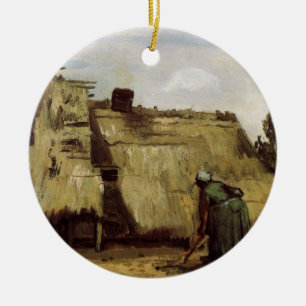 Ornement En Céramique Paysanne creusant une cabane par Vincent van Gogh