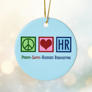 Ornement En Céramique Peace Love Ressources humaines RH