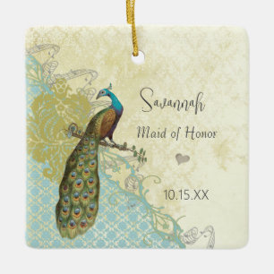 Ornement En Céramique Peacocl Oiseau Vintage Maid of Honor Ornamy