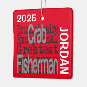 Ornement En Céramique Pêcheur de crabe Extraordinaire PERSONNALISÉ