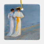 Ornement En Céramique Peder Severin Kroyer - Anna Ancher & Marie Kroyer<br><div class="desc">Anna Ancher et Marie Kroyer sur la plage à Skagen - Peder Severin Kroyer,  1893</div>