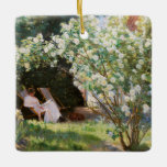 Ornement En Céramique Peder Severin Kroyer - Roses<br><div class="desc">Rose. Marie Kroyer assise dans le transat dans le jardin par la maison de Mme Bendsen - Peder Severin Kroyer,  1893</div>