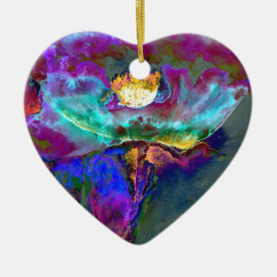 Ornement En Céramique Peinture à l'aquarelle de Midnight Purple Popple