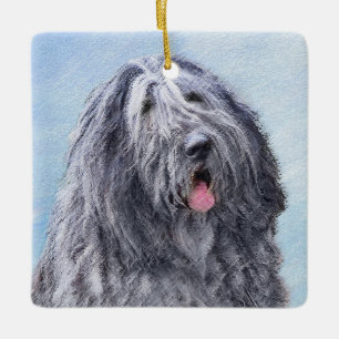 Ornement En Céramique Peinture Bergamasco Sheepdog - Chien original mign