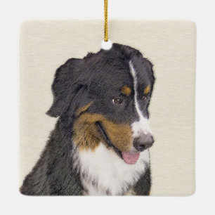 Ornement En Céramique Peinture bernoise de chien de montagne - Art origi