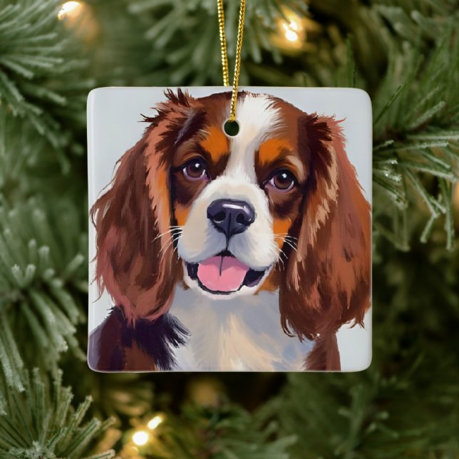 Ornement En Céramique Peinture de chien Cocker Spaniel (Arbre)