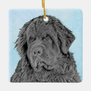 Ornement En Céramique Peinture de Terre-Neuve - Cute Original Chien Art