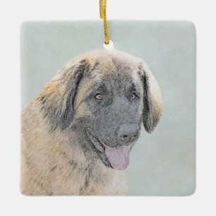 Ornement En Céramique Peinture Leonberger - Joli art original chien