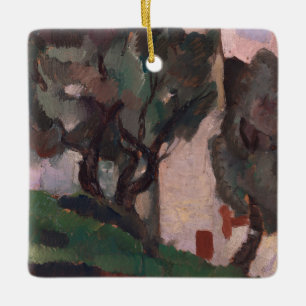 Ornement En Céramique Peinture paysagère vintage-américaine