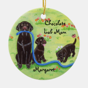 Ornement En Céramique Peinture personnalisée de Labradors d'amusement d