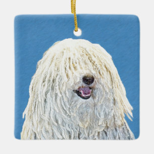 Ornement En Céramique Peinture Puli - Cute Original Chien Art