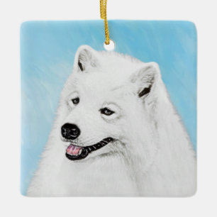 Ornement En Céramique Peinture Samoyed - Cute Original Chien Art