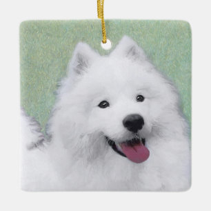 Ornement En Céramique Peinture Samoyed - Cute Original Chien Art