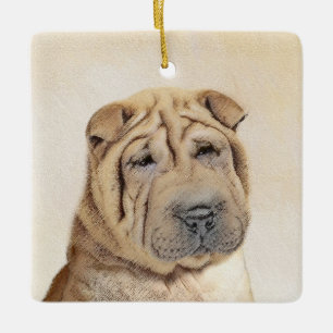 Ornement En Céramique Peinture Shar Pei - Cute Original Chien Art