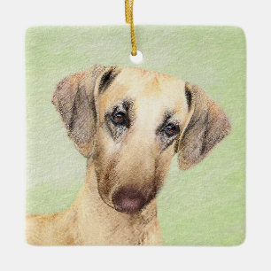 Ornement En Céramique Peinture Sloughis - Joli art original pour chien