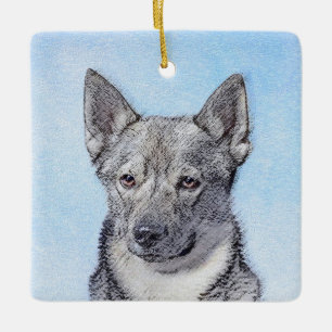 Ornement En Céramique Peinture Suédoise Vallhund - Cute Original Chien A