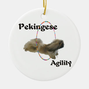 Ornement En Céramique Pekingese Agility