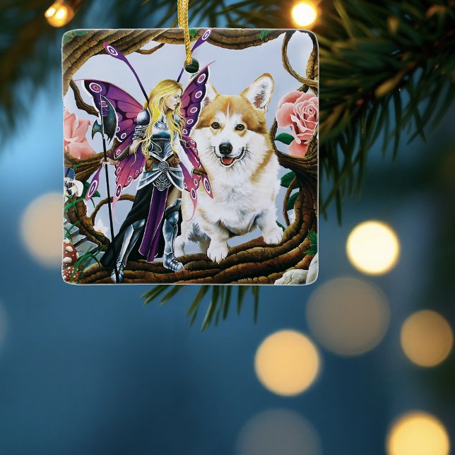 Ornement En Céramique Pembroke Welch Corgi Fairy Imaginaire (Créateur téléchargé)