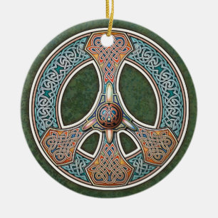 Ornement En Céramique Pendentif/ornement de signe de paix de Knotwork