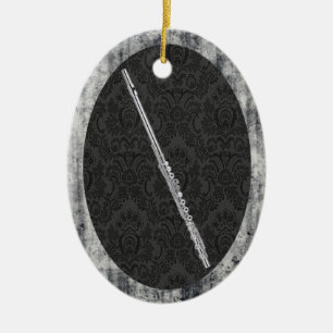 Ornement En Céramique Pendentif ovale d'ornement de cannelure