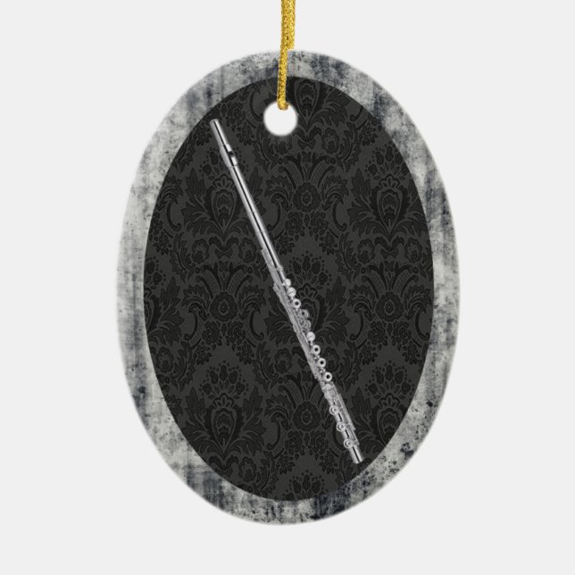 Ornement En Céramique Pendentif ovale d'ornement de cannelure (Devant)