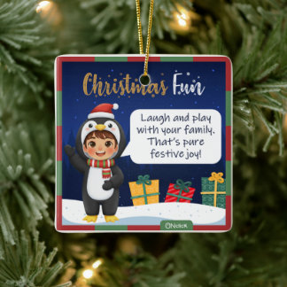 Ornement En Céramique Penguin Christmas Ornament