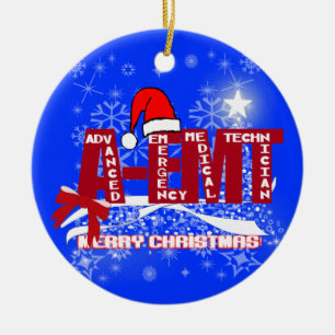 Ornement En Céramique père Noël A-EMT NOËL ORNAMET URGENCE MED TECH