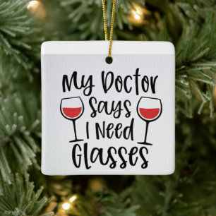 ORNEMENT EN CÉRAMIQUE PÈRE NOËL APPORTE LE "VIN" CE CÉRAMIQUE DE NOËL