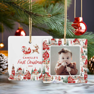 Ornement En Céramique Père Noël Baby 1er Noël