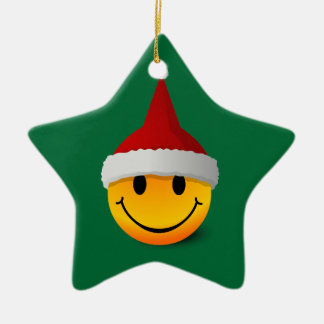 Ornement En Céramique Père Noël Christmas Smiley Emoticon