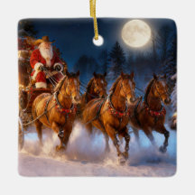 Père Noël Cowboy Country Western Noël Stagecoach