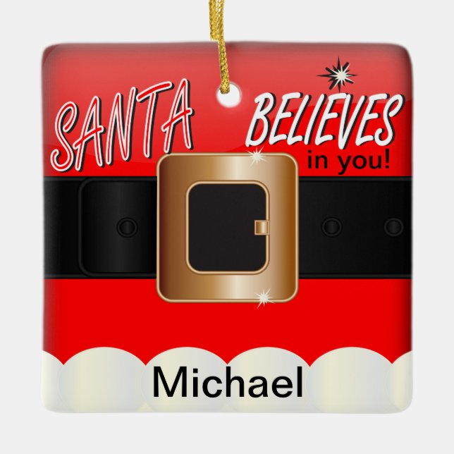 Ornement En Céramique Père Noël croit en vous (Devant)