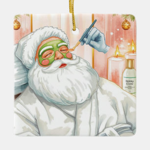 Ornement En Céramique Père Noël dans le spa de la salle de bain thème de