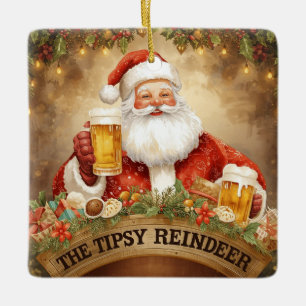 Ornement En Céramique Père Noël de fête de Noël britannique au pub