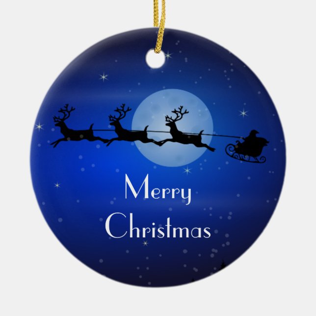 Ornement En Céramique Père Noël de Noël personnalisée (Devant)