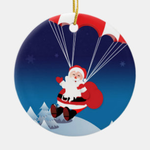 Ornement En Céramique Père Noël de parachutage