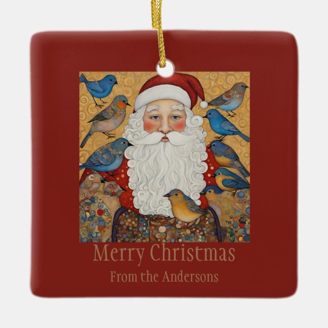 Ornement En Céramique Père Noël Joyeux Noël (Devant)