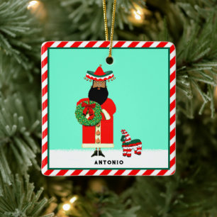 Ornement En Céramique Père Noël mexicain Feliz Navidad