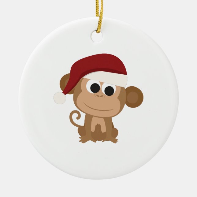 Ornement En Céramique père Noël Monkey (Devant)