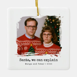 Ornement En Céramique Père Noël, Nous Pouvons Expliquer Un Noël Drôle