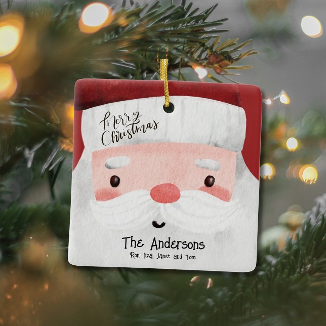 Ornement En Céramique Père Noël personnalisé Joyeux Noël Photo (Créateur téléchargé)