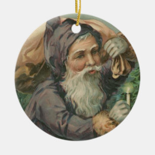 Ornement En Céramique Père Noël pourpre vintage