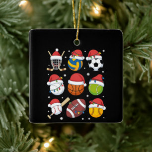 Ornement En Céramique Père Noël Sports Noël Sport Balle Joueur Amateur